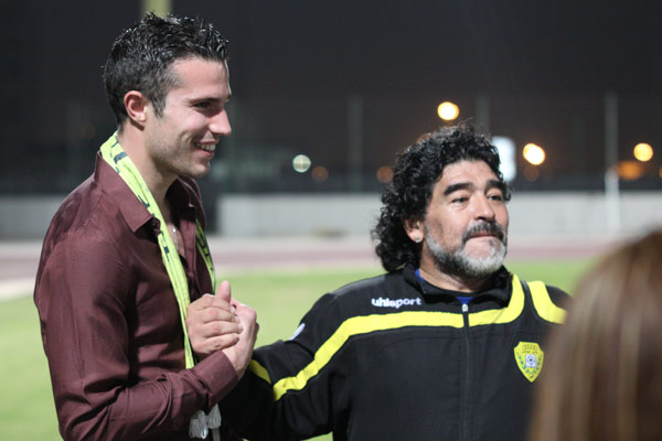 With Robin Van Persie in Dubai