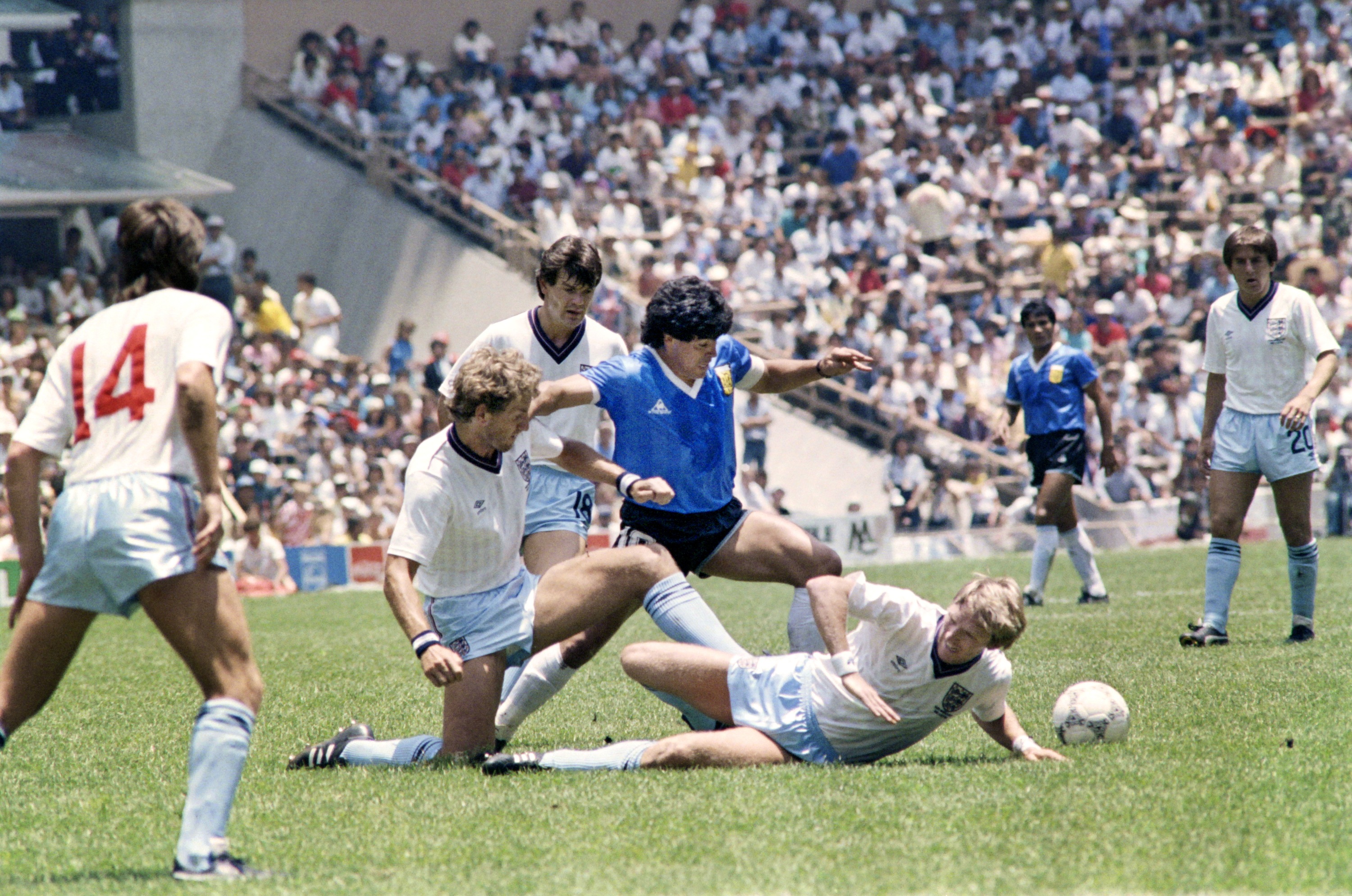 During the game against England, World Cup 1986