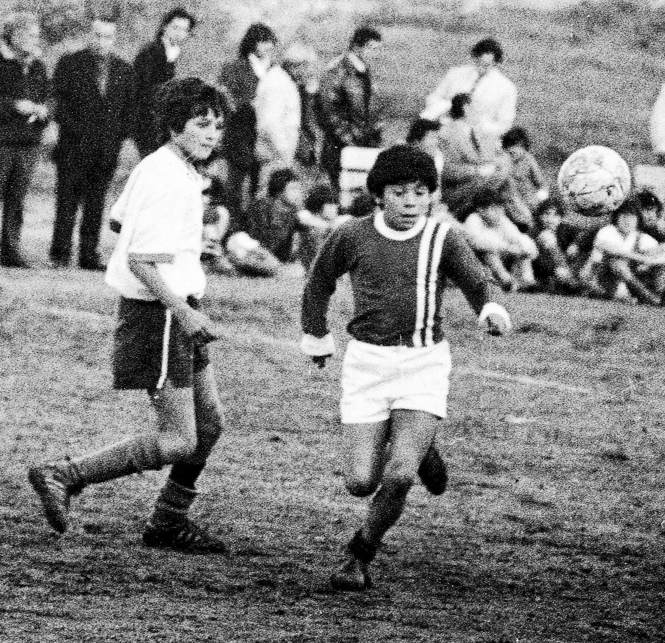 A very young Diego with Los Cebollitas (Argentinos Juniors Academy)